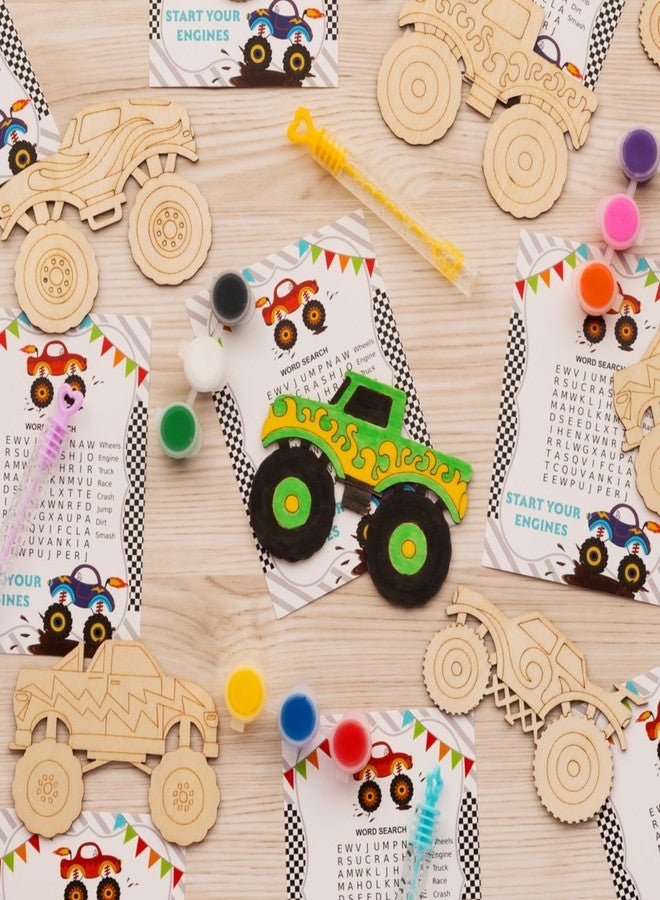 GOGREENWOVEN Monster Truck Party Favors - 12 PCS Truck Car Birthday Party Supplies - Car Bubbles & Paint Crafts - Monster Truck Birthday Decorations Goodie Bags Gifts Prizes for Kids Girls Toddler - Image 2